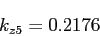 \begin{displaymath}k_{z5}=0.2176\end{displaymath}