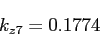 \begin{displaymath}k_{z7}=0.1774\end{displaymath}