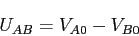 \begin{displaymath}U_{AB}=V_{A0}-V_{B0}\end{displaymath}