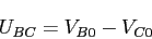 \begin{displaymath}U_{BC}=V_{B0}-V_{C0}\end{displaymath}