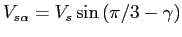 $V_{s\alpha}=V_s\sin{(\pi/3 -\gamma)}$